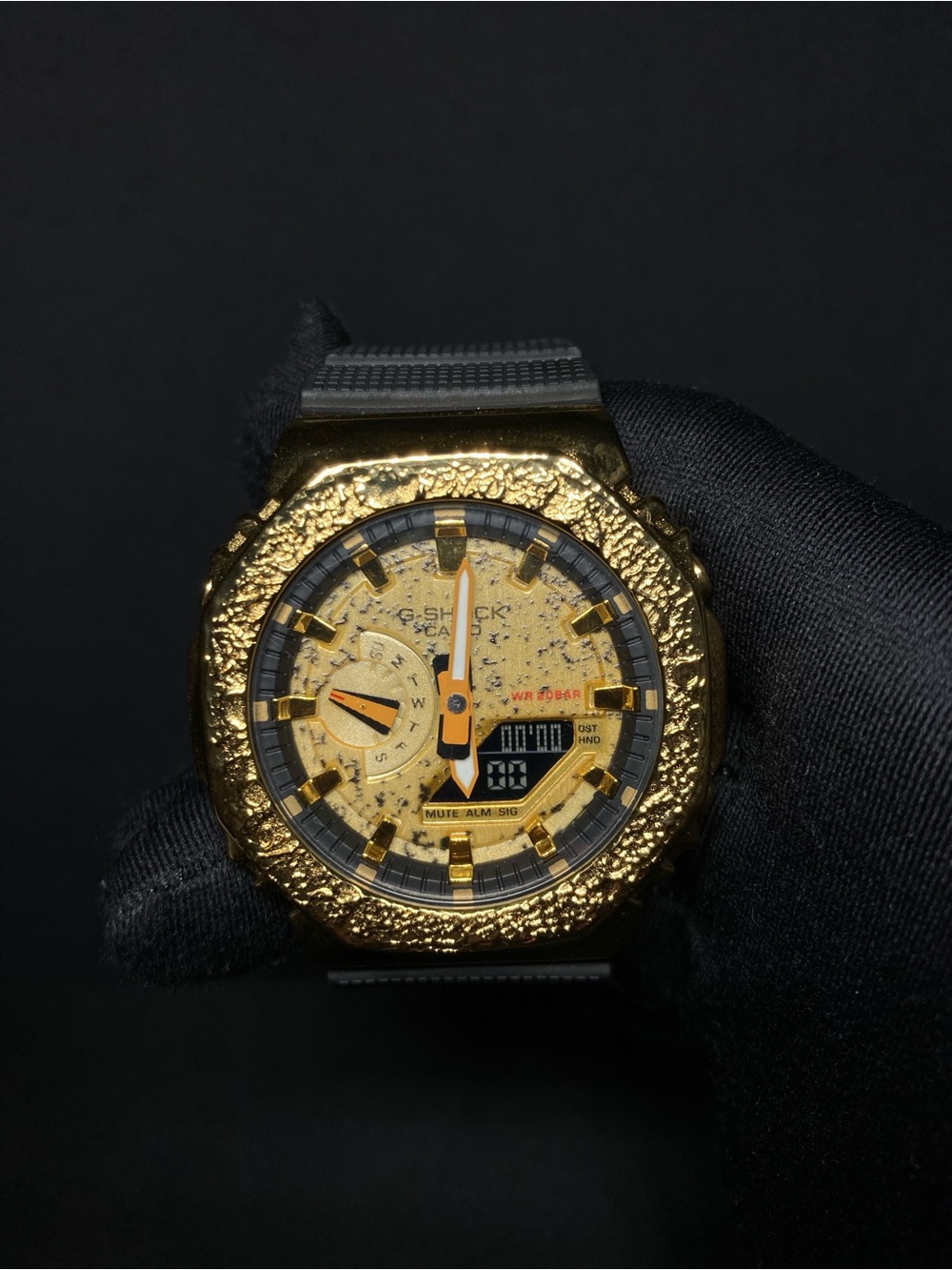 Custom G Shock Gold and Black Gm 2100 Model